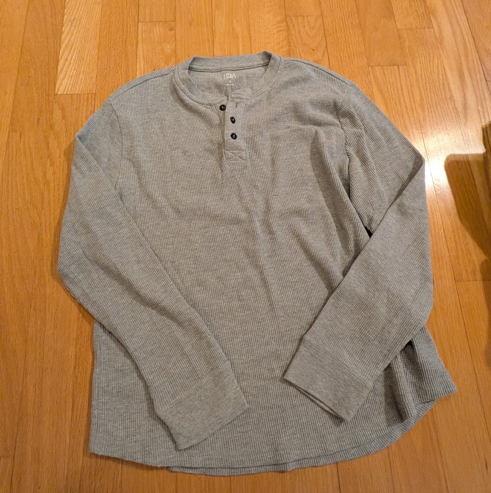 Men's Gray Henley Shirt